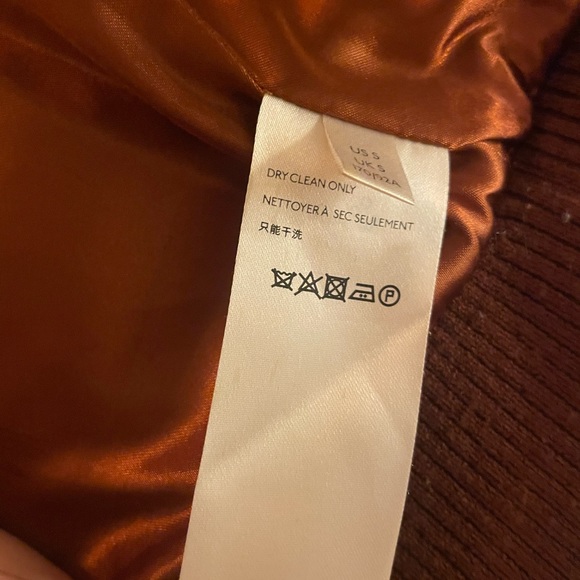 Anthropologie Rust Brown Sherpa Bomber Jacket - size Small - Picture 2 of 13